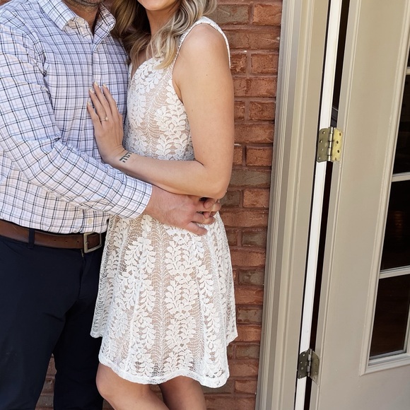 lulu’s all of my heart white skater dress // size S // sold out online - Picture 6 of 8